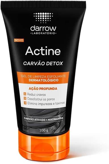 DARROW ACTINE CARVÃO DETOX GEL DE LIMPEZA ESFOLIANTE DERMATOLÓGICO