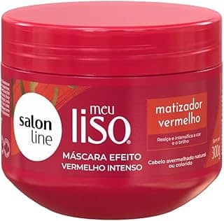 Salon Line, Máscara, Meu Liso, Matizador Vermelho, Vegano - Para Cabelos Lisos, 300g