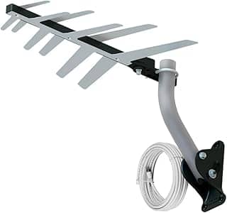 Antena Externa TV 2 em 1 Uhf/HD com Cabo Exclusivo Full HD Dtv-1500, Aquário, DTV-1500, Cinza