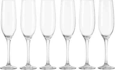 Taças de Champanhe em Vidro Luxo 190ml – Jogo com 6 Unidades | Design Elegante, Ideal para Brindes, Casamentos e Festas