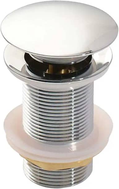 Válvula Click Luxo Aço Inox 304 Cuba Pia Banheiro Lavabo 7/8 Ralo Diversas Cores - Brinovar (PRATA)