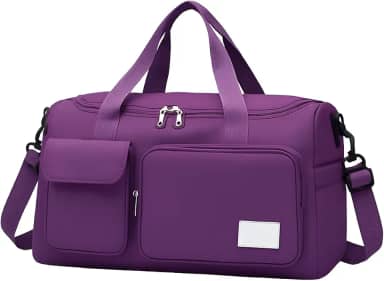 Mala de Mao Compacta de Viagem Feminina Funcional com Alca Transversal Bolsa de Viagem em Nylon Resistente com Bolso para Sapatos Ajustavel Leve e Versatil Ideal e Uso Diario (Roxo)