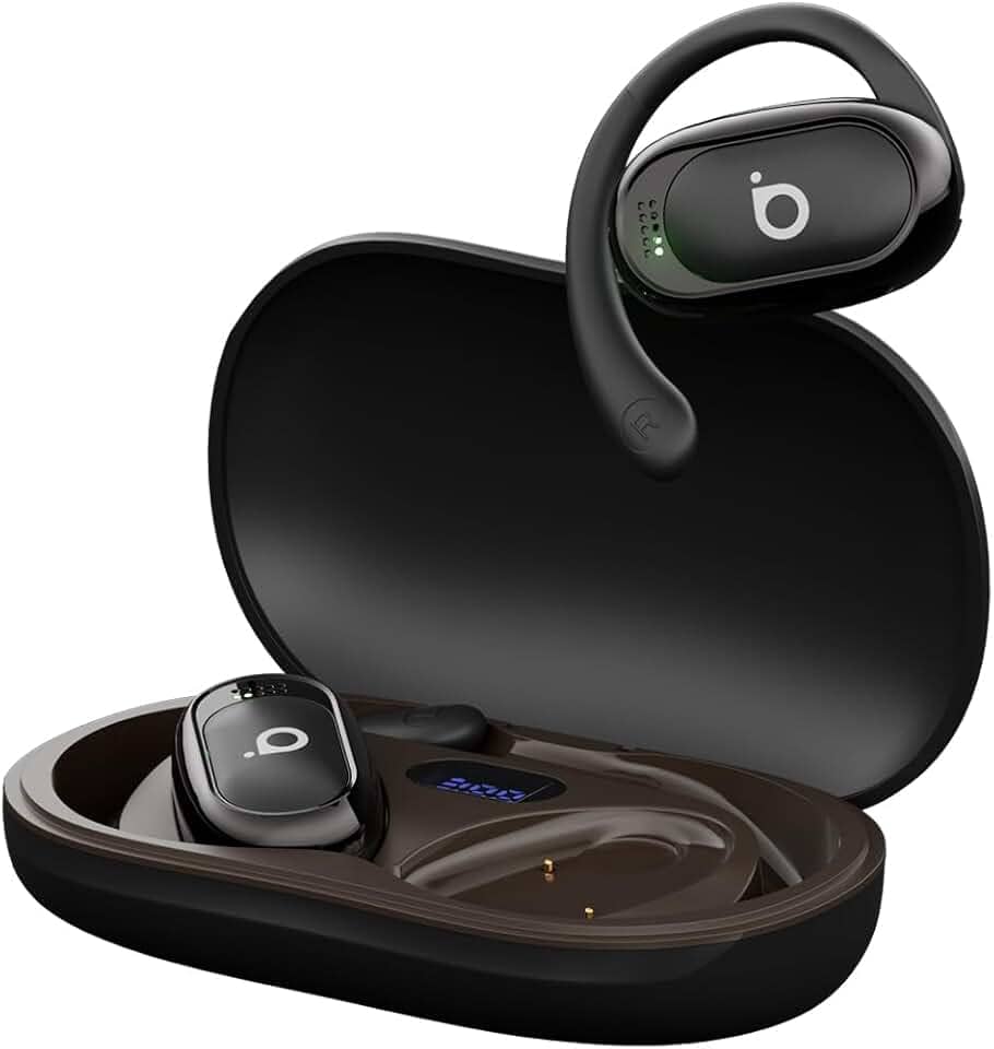 Basike Fone de Ouvido Bluetooth Esportivo 5.4 TWS - 36h de Bateria, Chamadas Nítidas, Display LED, Toque Preciso, Resistente ao Suor para Corrida, Academia e Atividades ao Ar Livre – Preto