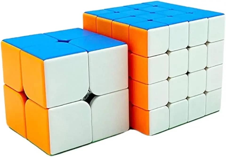 Kit Cubo Magico Profissional Moyu Sem Adesivo 2x2 e 4x4