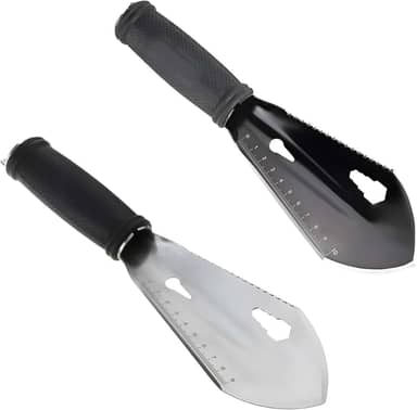 Pá Multifuncional de Aço Inox, Kit com 2 Peças para Camping e Jardinagem