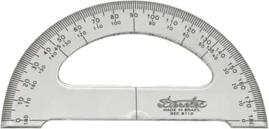 Transferidor Acrílico 180° 12 cm 8112, Trident, Incolor