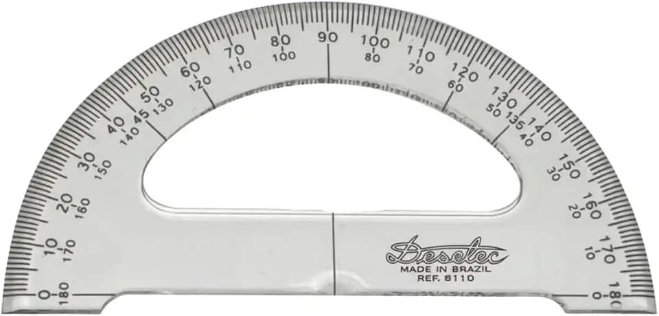 Transferidor Acrílico 180° 12 cm 8112, Trident, Incolor