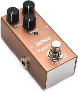 SAPHUE Pedal De Efeitos Guitarra Com Delay Digital, Botão Tempo/Nível/Repetição Revestimento Metal Aço, Mini Interruptor True Bypass Dc 9V Tipo Único Para Kit Elétrico Múltiplo