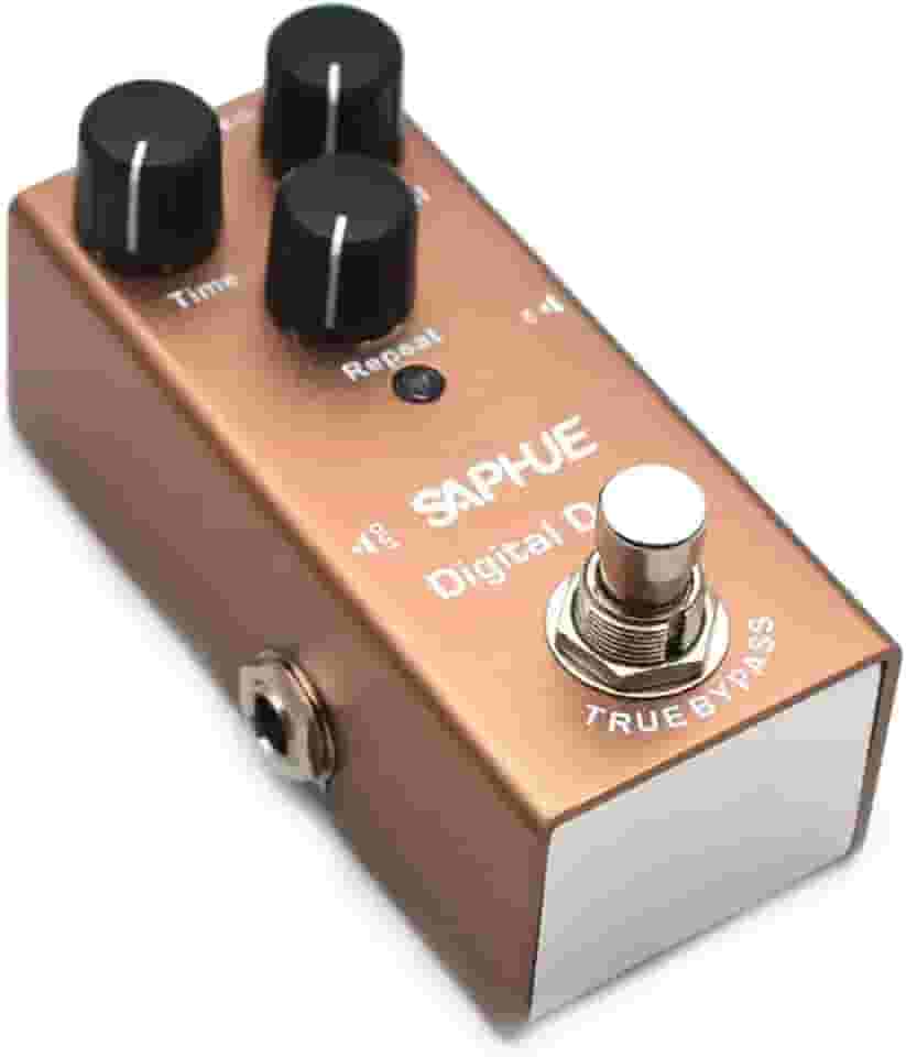 SAPHUE Pedal De Efeitos Guitarra Com Delay Digital, Botão Tempo/Nível/Repetição Revestimento Metal Aço, Mini Interruptor True Bypass Dc 9V Tipo Único Para Kit Elétrico Múltiplo