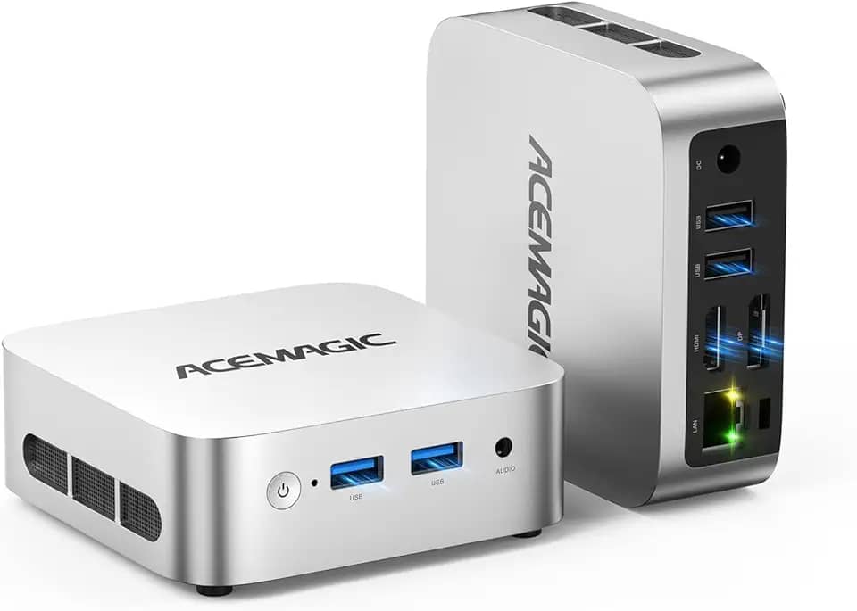 ACEMAGIC Mini PC computadores, Twin Lake N150 (Beat N97/N95) 16GB DDR4 RAM 256GB M.2 SSD até 3,6 GHz, mini computadores de mesa suportam Dual 4K, WiFi, BT, Ethernet, PC pequeno para casa de negócios