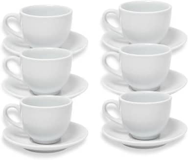 6 Xícara Cafe Oxford Porcelana Empilhável Casa Hotel 90ml