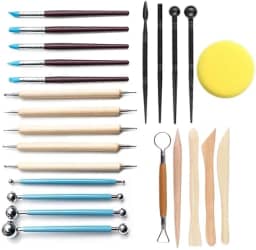 Kit com 24 Ferramentas para Escultura em Cerâmica | Ideal para Argila, Modelagem e Artesanato | Uso Profissional e Doméstico DIY