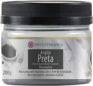PHYTOTERAPICA - Argila Preta - Aromaterapia - Máscara facial e corporal - Para pele rejuvenescida e livre de oleosidade - Auxilia no clareamento de manchas e diminui rugas e linhas de expressão - 200g