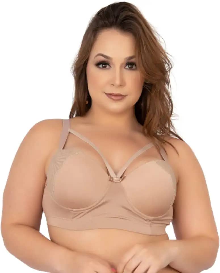 Soutien Strappy Reforçado Plus Size Sutiã Lingerie Renda Bojo Tamanho Especial