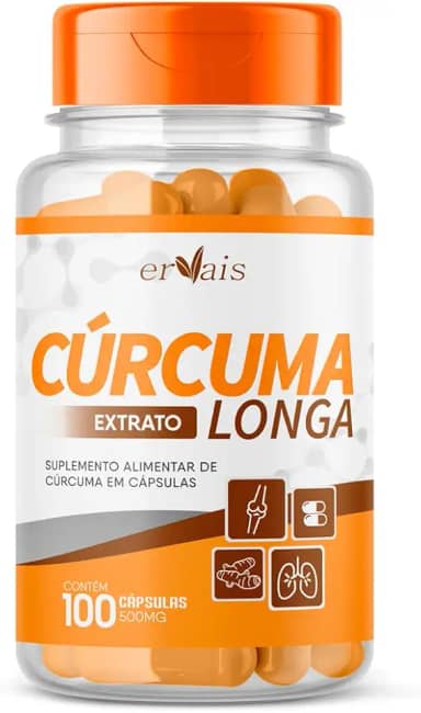 Curcuma Extrato Curcumina 100% Pura - 100 cápsulas 500mg (95% Curcuminoides) Premium
