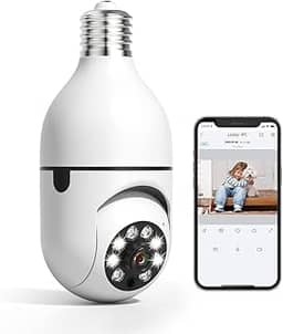 Câmera de Segurança Wi-Fi, Rotação 360°, Detecção de Movimento, Alarme, Visão Noturna LED, Design Compacto