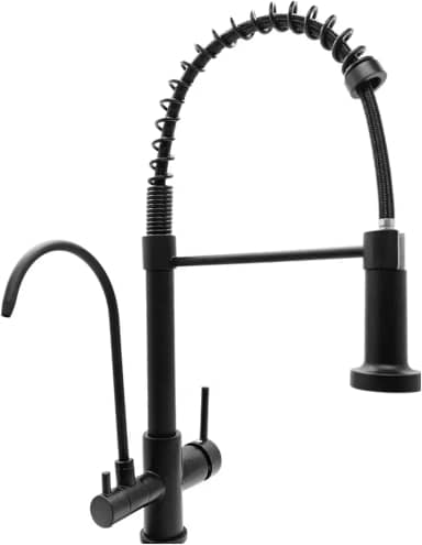 Torneira Gourmet Monocomando Giratório 360º Metal com Entrada para Filtro Preto Fosco