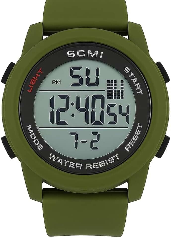 Relogio Digital masculino Esportivo, Resistente à Água, Display LCD, Pulseira de Silicone, resistente multifuncional, academia, corrida, leve