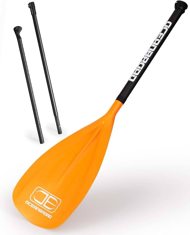 OCEANBROAD SUP Paddle Board Paddle Paddle com 3 peças de eixo de carbono ajustável com bolsa