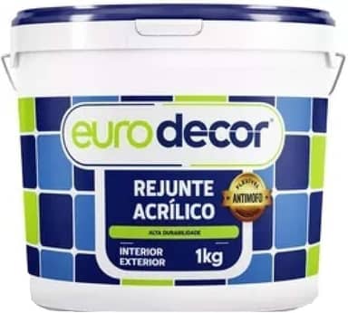 Rejunte Líquido Acrílico 1KG Antimofo Banheiro Interno e Externo com Rodinho Aplicador (Branco)