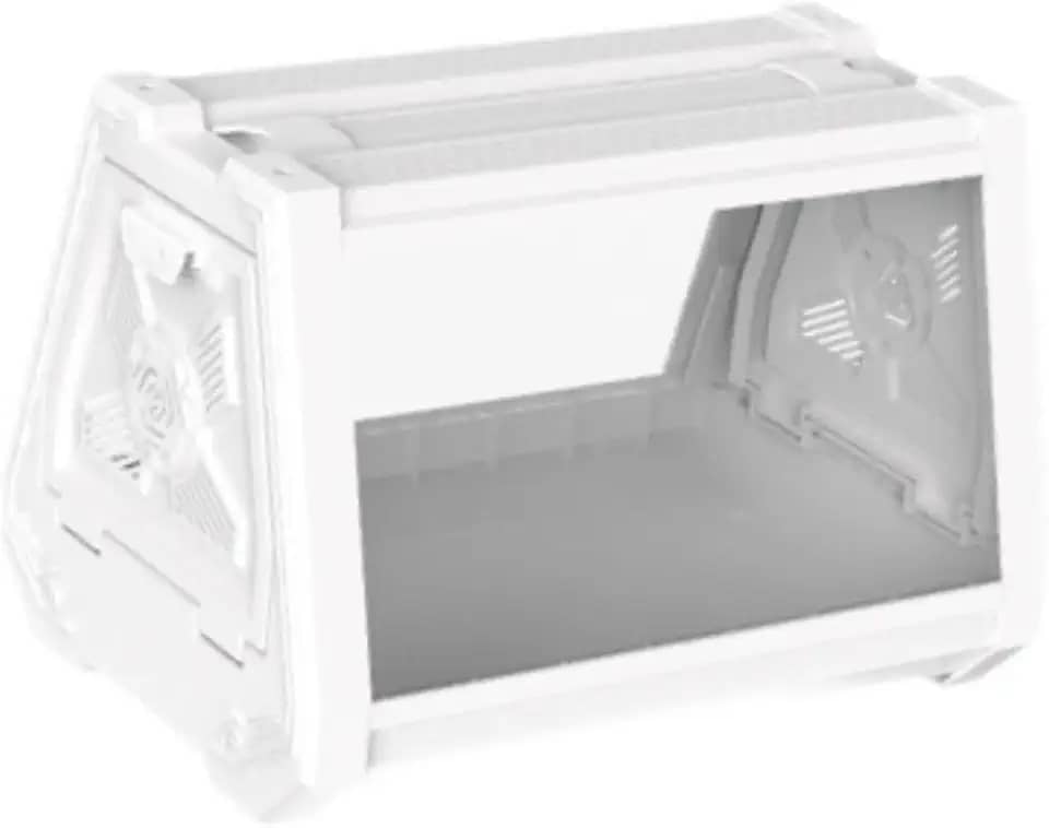 Generic Terrário de répteis com ventilação, caixa de alimentação com trava dupla lateral transparente para lagartixas leopardo, aranhas saltadoras, dragões, Branco 27x19x19cm