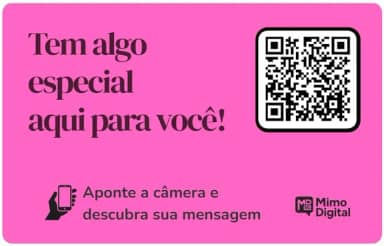 Cartão Presente Inovador Mimo Digital com QR Code – Para Todas as Datas (Rosa)
