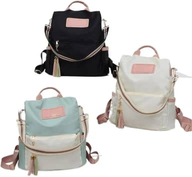 Mochila Anti-Roubo Feminina Impermeável Oxford, Multifuncional, Grande Capacidade para Estudantes (113 - Preto)