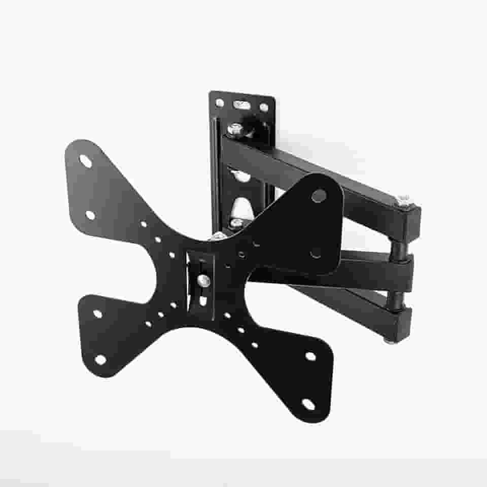 Montado na parede para TV completamente dinâmica, adequado para a maioria das televisões de ecrã plano de 19 a 37 polegadas com dobradiça giratória, suporte de parede para TV inclinável, design de asa