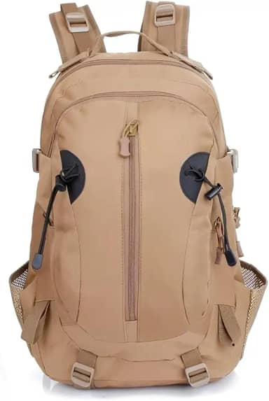 Mochila Tática Militar 40L, Nylon e ABS, Caqui, 50x30x22cm, 4 Bolsos, para Camping, Airsoft e Aventura