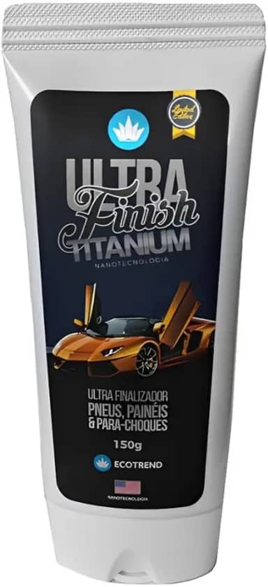 Ultra Finish Titanium Ecotrend Revitalizador de Plásticos e Borrachas Nanotecnologia Americana Hidrorepelência Acabamento Profissional Pretinho Renovador Silicone