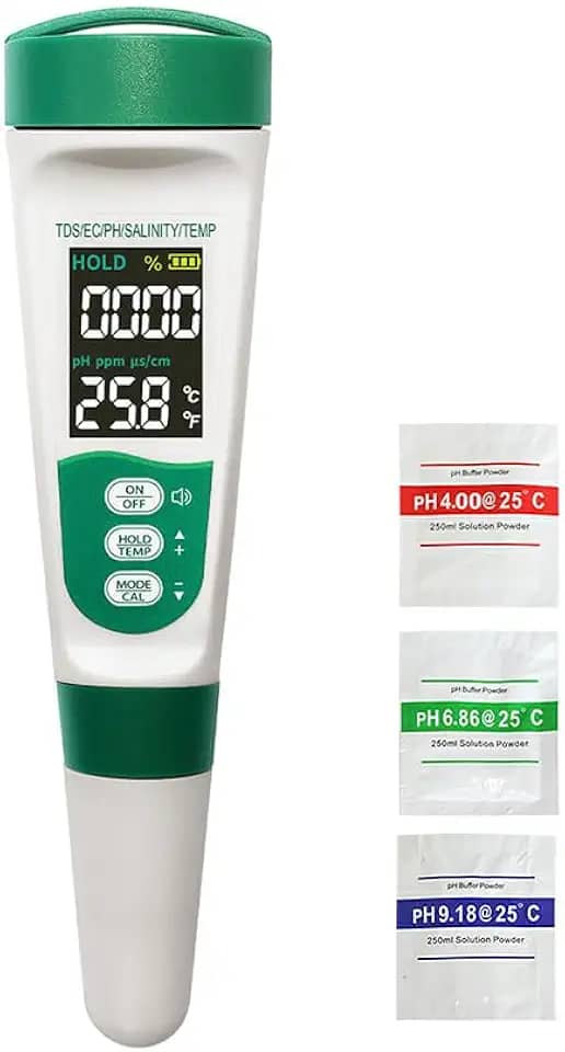Medidor de pH, caneta digital para teste de pH 3 pós de calibração de pH Precisão de ±0,01 pH Tamanho de bolso, tela LCD para uso doméstico em água potável, piscinas e aquários