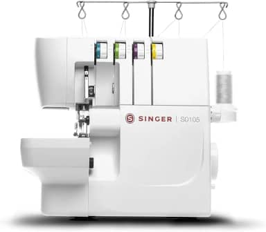 Máquina de Costura Overlock Singer S0105 127V | 6 Tipos de Pontos, 1.300 PPM | Braço Livre, LED, Estrutura em metal | Costura com 1 ou 2 Agulhas | Ideal para Malha, Bainha e Acabamentos Profissionais