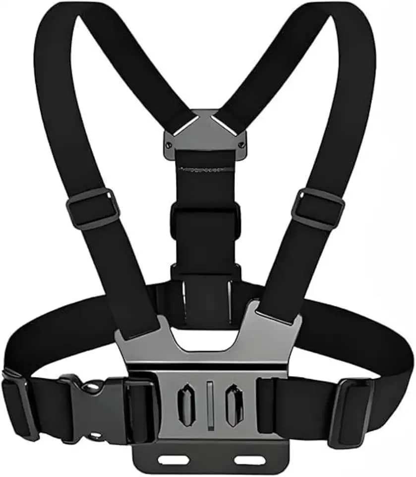 Suporte Peitoral Ajustável 360° para Celular e Câmera Esportiva – Chest Mount Profissional para GoPro, iPhone e Android, Ideal para Gravações de Esporte, Moto, Filmagem, Confortável e Resistente