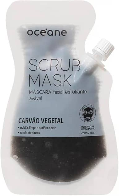 Océane Máscara Facial Esfoliante de Carvão Vegetal 4 Usos - Scrub Mask 35ml