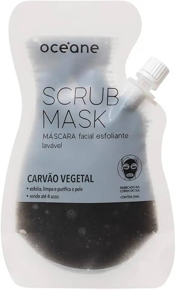 Océane Máscara Facial Esfoliante de Carvão Vegetal 4 Usos - Scrub Mask 35ml