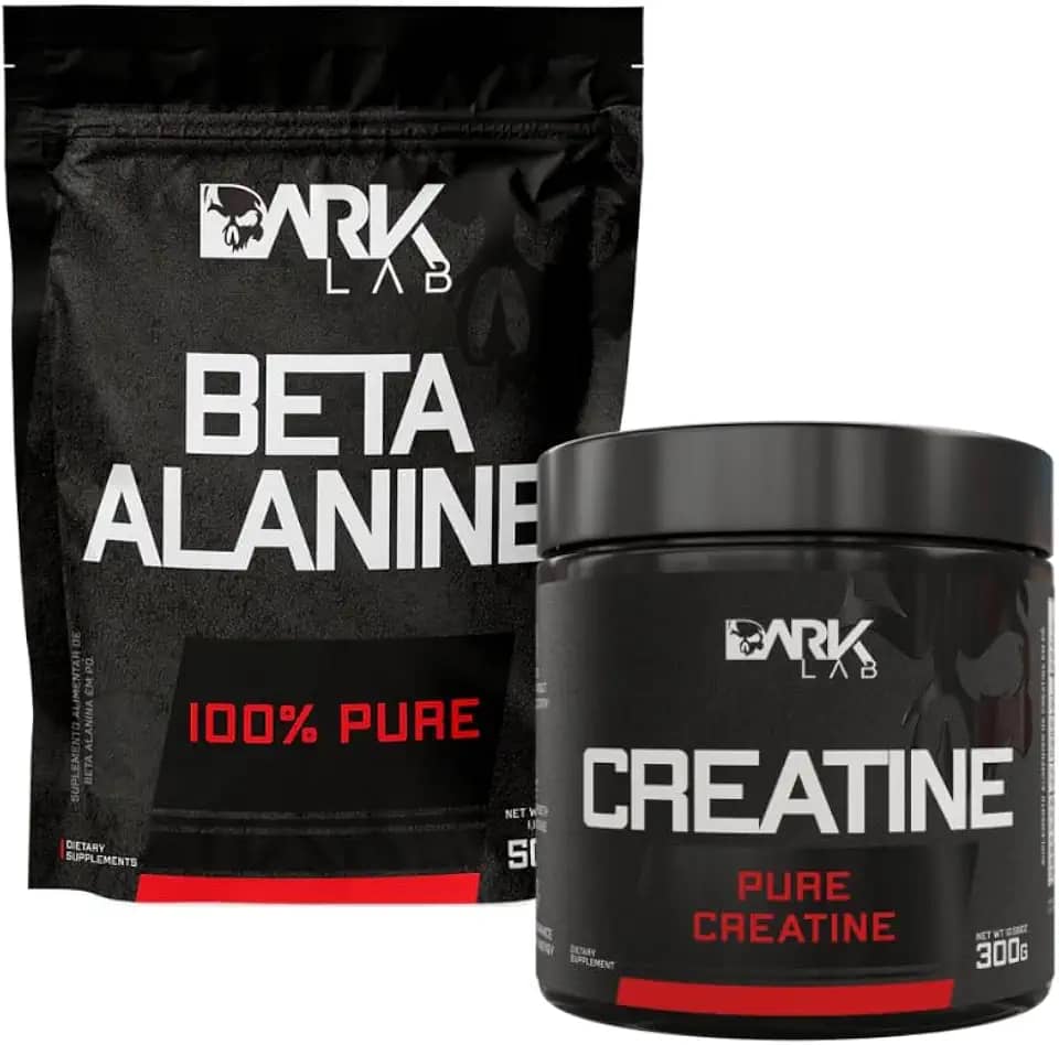 Kit Creatina Monohidratada Pura 300g + Beta Alanina Pura 500g, Dark Lab, 100% Pura