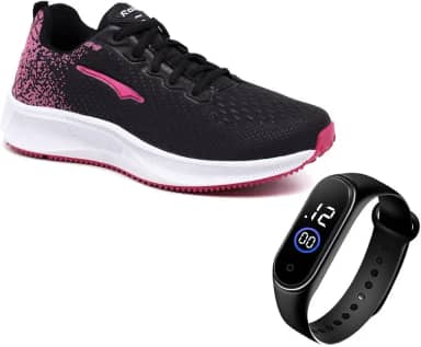 Tenis Academia Feminino Leve Macio Corrida + Relogio