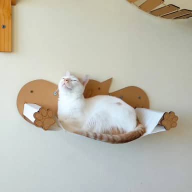 BOXFAN Rede Para Gato De Parede Em Mdf Desmontável Pet Cama de Gatos Suspensa Parede Redinha Caminha Pet Resistente