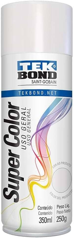 Tinta Spray Gelo 350Ml/250G - 01 Unidade, Tekbond, 23111006900, Branco, Pacote De 302
