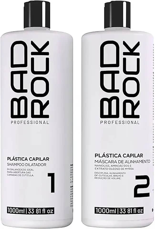 Bad Rock Plástica Capilar - Kit Escova Progressiva Orgânica Nanotecnologia 2x 1L