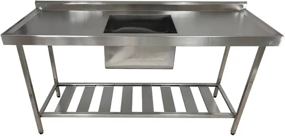 Pia Aço Inox 180cm X 60cm X 90cm + Cuba 50x40x30 Industrial