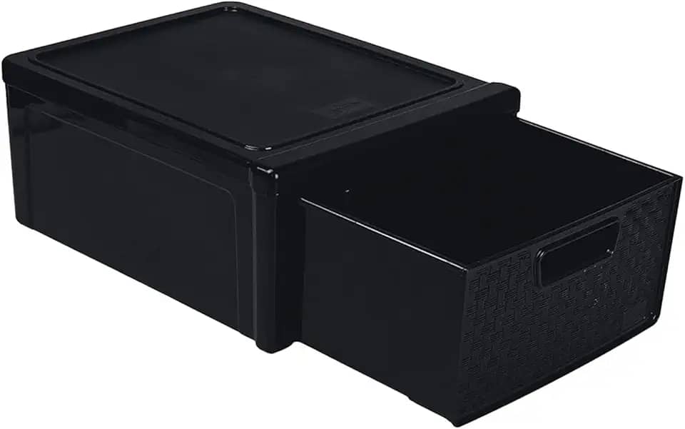 Gaveteiro Plástico Rattan Preto