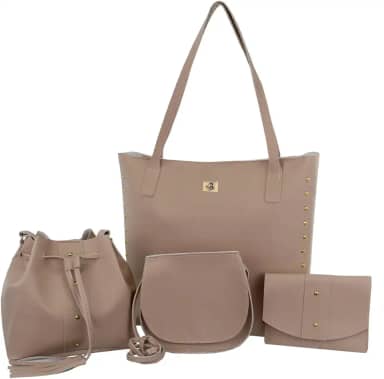 Kit de 4 Bolsas Feminina Estilo Sacola Espaçosa
