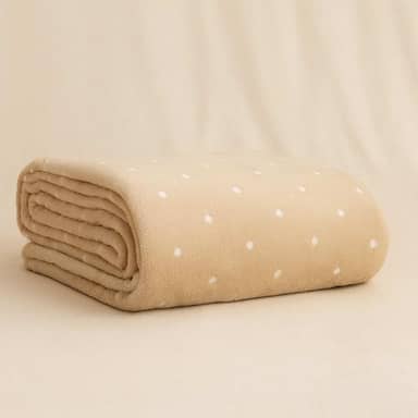 Cobertor Soft Casal Queen King GrossoDupla Face Manta Poa Macio (Bege, Queen)