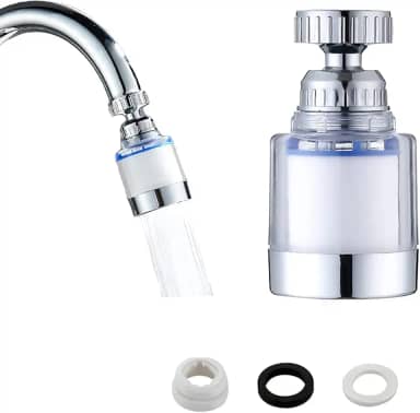 LiXiongBao Filtro de Torneira de Água de Pia, Filtro de Torneira Giratório de 360 Graus, Purificador de Água, Filtro de Torneira para Cozinha, Banheiro, Pia, Remove Metais Pesados E Água Dura (Azul)