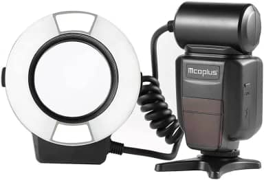 Mcoplus 14EXT-C 5500K Macro TTL Ring Flash Lite com lâmpada LED AF Assist para câmeras Canon E-TTL/760D 750D 550D 650D 450D 700D 600D 60D 70D 50D 40D 7D 6D 5D Mark II III