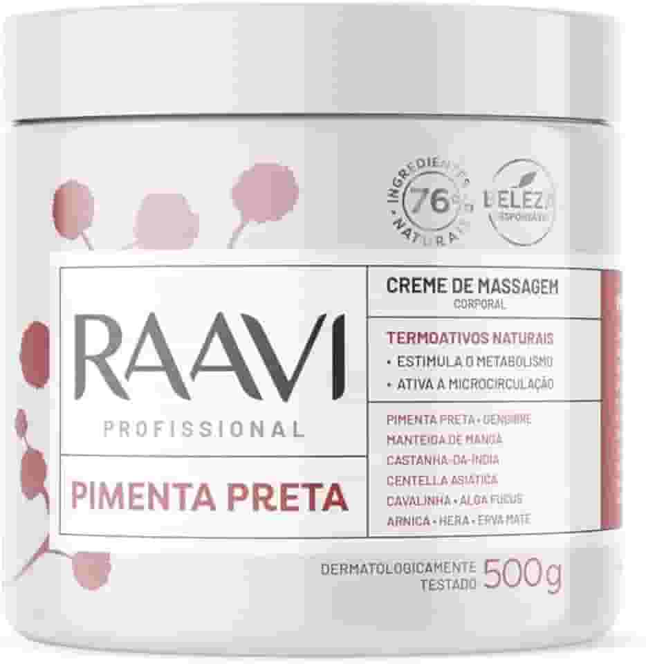 Raavi Creme De Massagem De Pimenta Preta Termoativo 500G