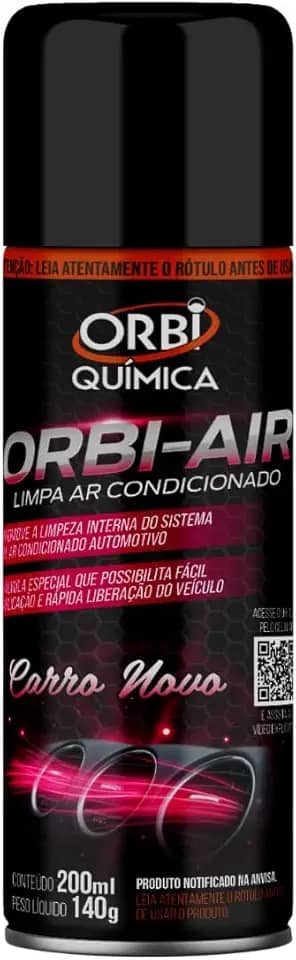 Spray Higienizador Orbi-Air Limpa Ar Condicionado Automotivo Fragrância Carro Novo - Orbi Química