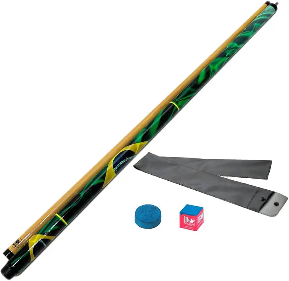 Taco de Sinuca Desmontável Bandeira do Brasil - Tacos Brasil