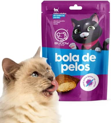 Petisco Delicioso Para Gatos Previne Bola de Pelo Buddy Cats
